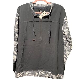Neon Buddha Lux Leisure Gray Long Sleeve Tee with Zipper